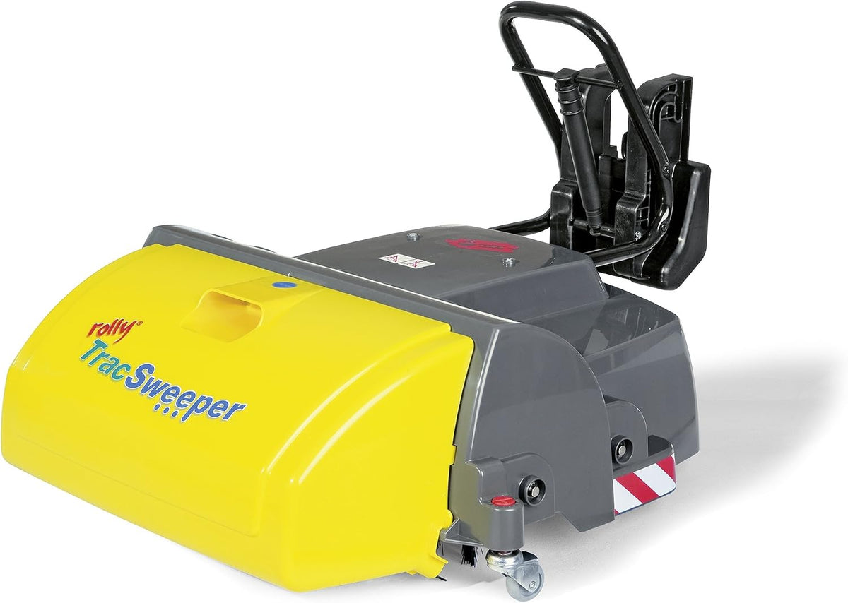 Rolly Toys rollyTrac Sweeper (Anbaukehrmaschine, mit Auffangbehälter, robuste Konstruktion, Farbe gelb, Kinderspielzeug) 409709