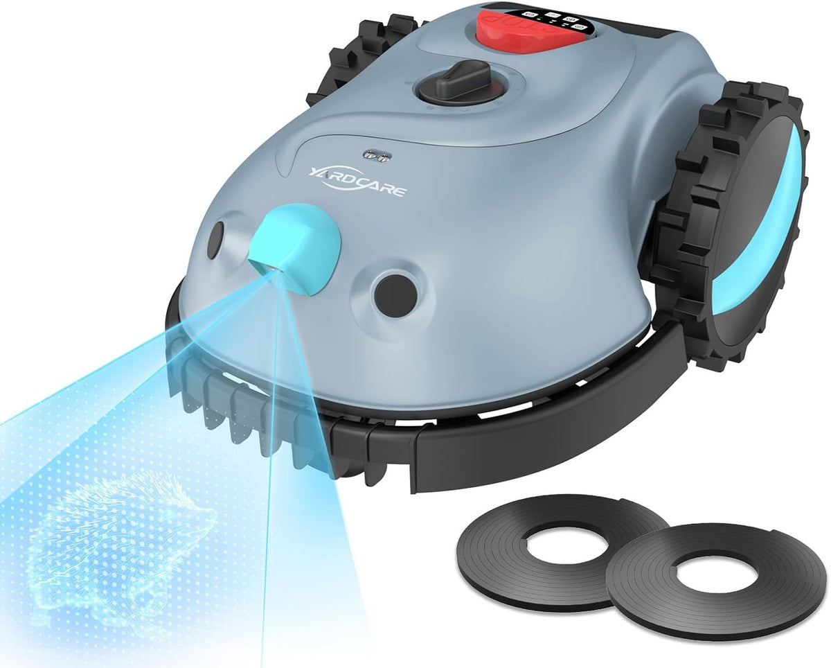 YARDCARE V100 Mähroboter ohne Begrenzungskabel, 4,0 Ah Akku Rasenmäher Roboter, mit Vision-Navigation, Rasenroboter mit Ersatzklingen