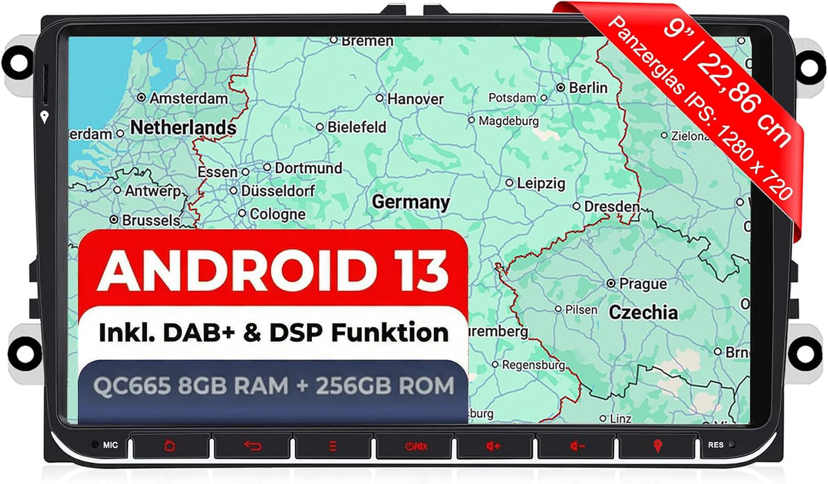 M.I.C. AV9V2-Ultra Android 13 Autoradio für VW/Skoda/SEAT (RNS/RCD Ersatz)