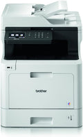 Brother MFC-L8690CDW Professionelles 4-in-1 Farblaser-Multifunktionsgerät (Drucker, Scanner, Kopierer, Fax, 31 Seiten/Min.) weiß/schwarz