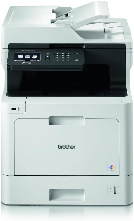 Brother MFC-L8690CDW Professionelles 4-in-1 Farblaser-Multifunktionsgerät (Drucker, Scanner, Kopierer, Fax, 31 Seiten/Min.) weiß/schwarz