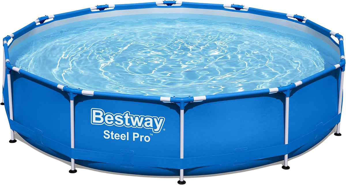 Bestway Steel Pro Frame Pool Set, ohne Pumpe, 366 x 76 cm, Ø 366 x 76 cm, rund, 56706, Blau