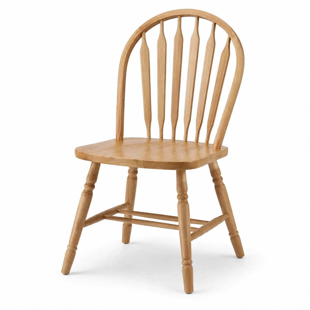 Windsor-Esszimmerstuhl aus Holz, Hellbraun, 48 × 52 × 90 cm