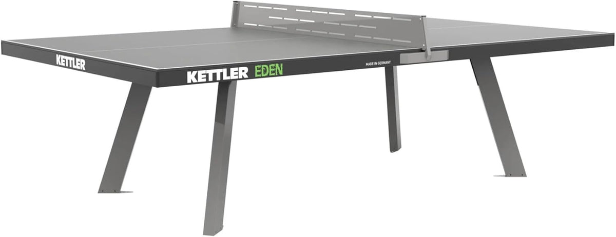 KETTLER Eden Weatherproof Stationary Outdoor Table Tennis Table with Galvanized Steel Legs and Permanent Net and Post System
