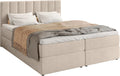 BROMARKT Boxspringbett mit Bonell Matratze Härtegrad H3 140x200cm Polsterbett mit Bettkasten Doppelbett mit Topper gepolsterte Kopfstütze Bett