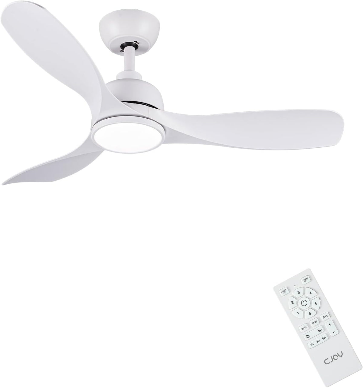 CJOY Deckenventilator mit Beleuchtung Leise, Ø107cm Deckenventilator mit Licht und Fernbedienung 3 Farbtemperaturen, Dimmbare LED, Reversibel DC