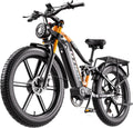Doppelter Motor 190 N.m E Bike Herren Damen Elektrofahrrad, 26x4 Zoll Electric Bike 7-Gang Getriebe mit LCD-Display Vollfederung E Fahrrad, 140km