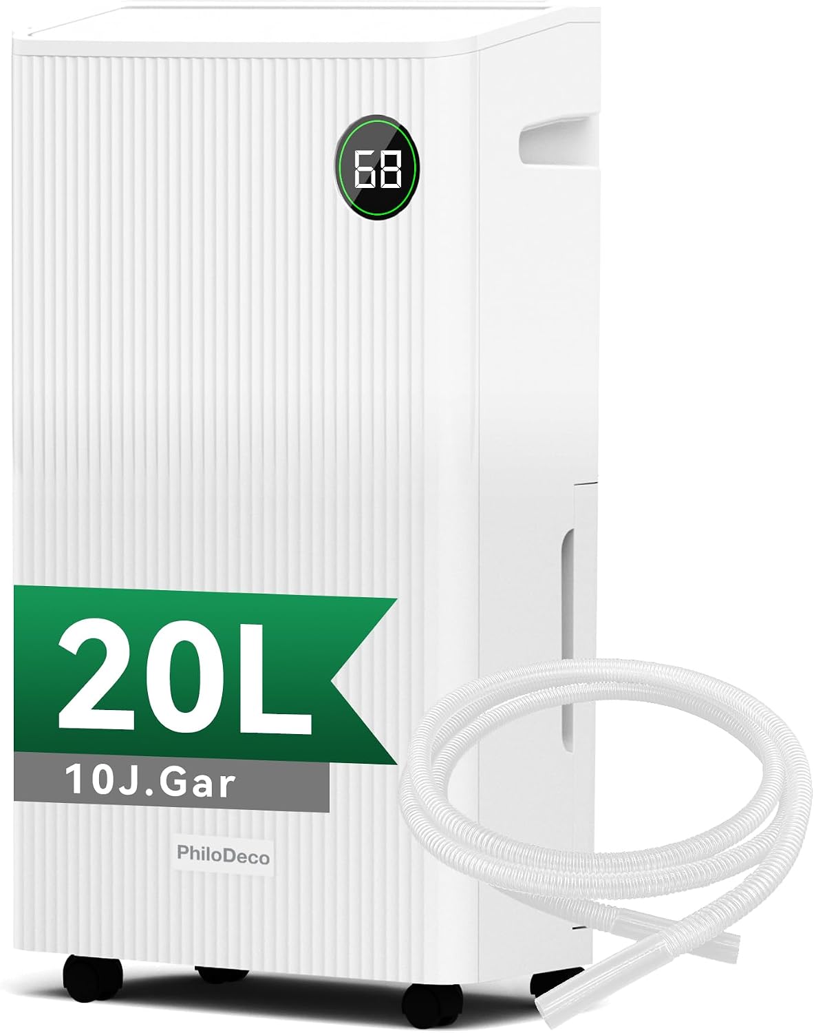 Luftentfeuchter elektrisch 20L, Raumentfeuchter elektrisch 39dB für Räume bis zu 150m³/50m², und 1M Ablaufschlauch, 10 J. Gar. (20L Luftentfeuchter)