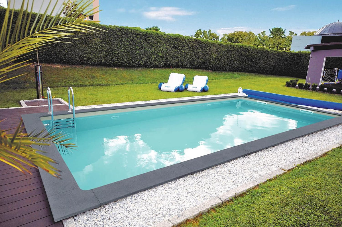 KWAD Styropor Pool Gran Canaria mit Edelstahlleiter 700 x 350 x 150 cm Sand