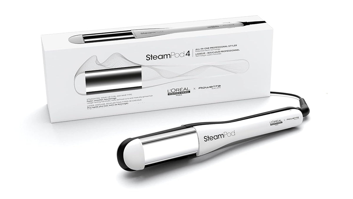 L'Oréal Professionnel SteamPod 4, Professionelles Glätteisen mit Dampftechnologie für alle Haartypen, All-in-One-Dampfstyler, glatt bis lockig