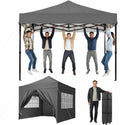Aoxun Faltpavillon 3x3m Wasserdicht Stabil, Pop Up Pavillon mit Seitenwänden, UV-Schutz 50+ Gartenzelt Inkl. Rolltasche, Sandbags, Strand, Grau
