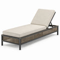 Gartenliege mit verstellbarer Rückenlehne, Metallrahmen und Polsterauflagen, Beige/Anthrazit/Braun, 200 × 75 × 95 cm