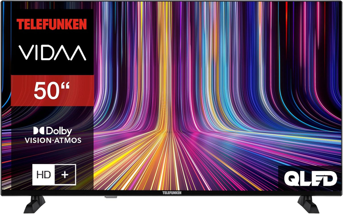TELEFUNKEN QLED Fernseher 50 Zoll Smart TV VIDAA QU50VP750S 4K Fernseher UHD, HDR TV mit Dolby Vision, Dolby Atmos, LED TV schwarz