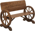 Outsunny 2-Sitzer Gartenbank Massivholz mit Armlehne 114x58x80 cm Braun