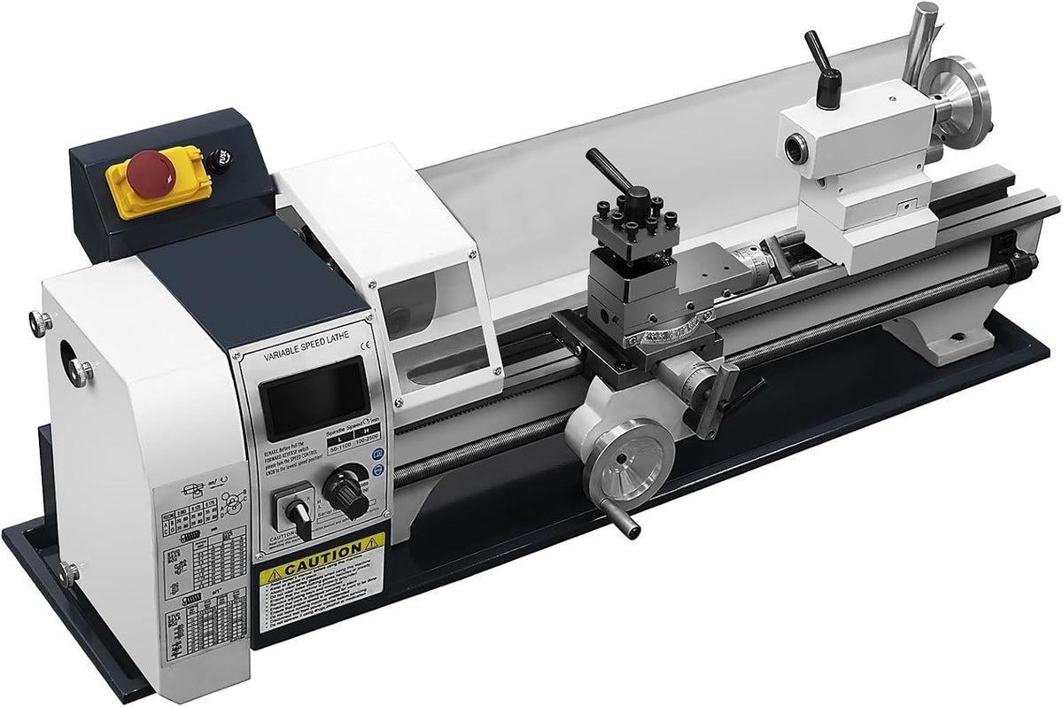 Mini Metalldrehmaschine 1500W, 220MMx500MM Mini-Tisch-Metalldrehmaschine Drehmaschine Tischdrehmaschine Bürstenlose Drehmaschine Variable Drehzahl
