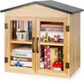 Outdoor Library Outdoor Book Box Storage Small Wooden Cabinet Little Literature Box for Neighborhoods Community and Schools Sharing Books, Flyers