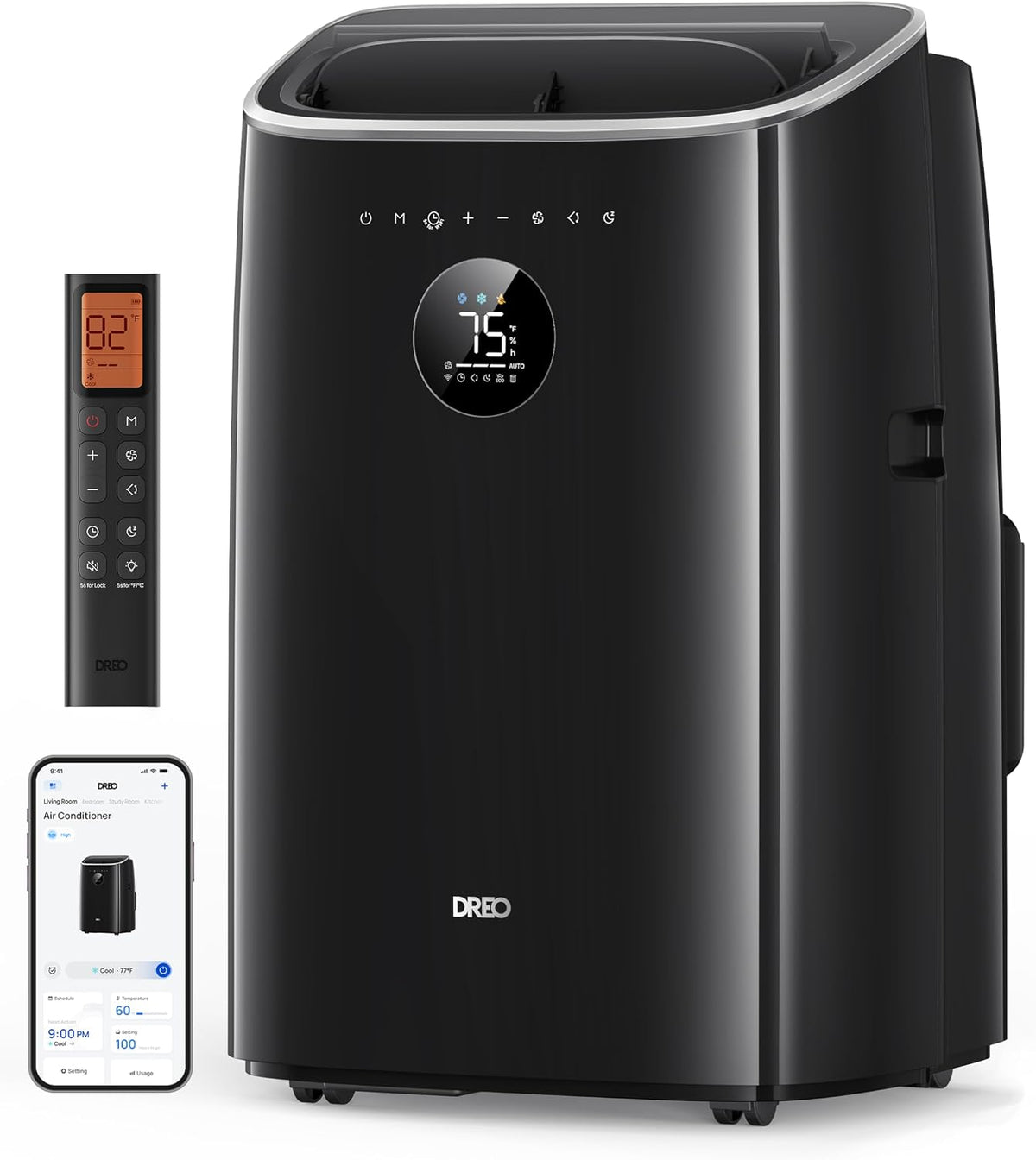 Dreo Portable Air Conditioners with APP/Voice/Remote Control, AC Unit for Bedroom, 24h Timer with Fan & Dehumidifier, Room, Office