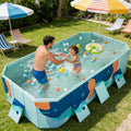 Faltbarer Pool für Erwachsene, 2,6 m, tragbarer Außenpool für Hinterhof und Garten, für Familienwasseraktivitäten, Hartplastik, nicht aufblasbar