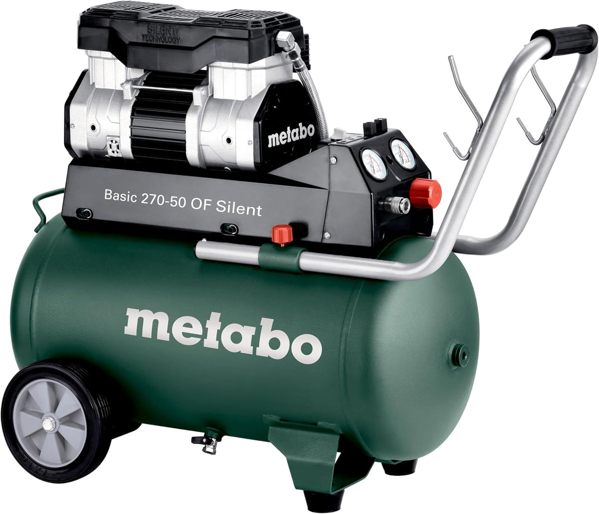 metabo Basic 270-50 OF Silent Kompressor, 50L Kessel, 10 bar, Ölfrei