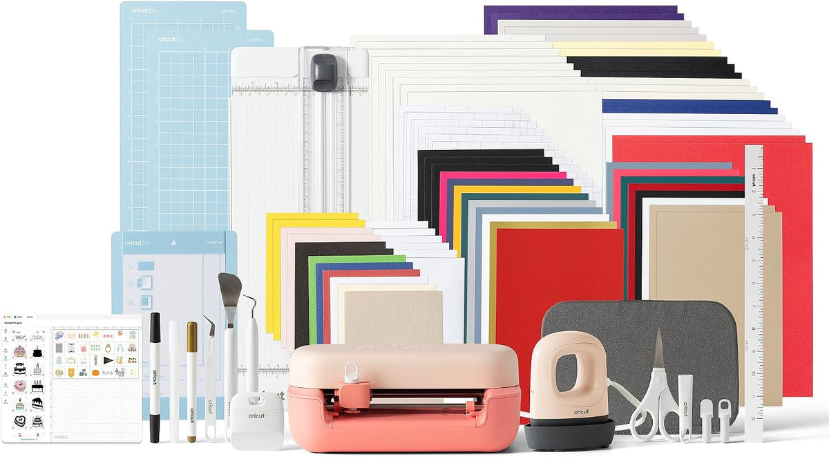 Cricut Explore 5 Essential Bundle + Digitale Inhalte. Intelligente Schneidemaschine, für Projekte wie individuelle Vinyl-Aufkleber, T-Shirts