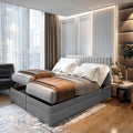 TRADA Boxspringbett ADÈLE 140x200 cm, elektrisch Bett mit Matratze + Tooper