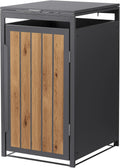 ML-Design Mülltonnenbox 1er 240L, 68x80x120 cm, Mülltonnenverkleidung für 1 Mülltonne, Mülltonnenhaus aus Stahl, Müllcontainer mit Klappdeckel & Tür