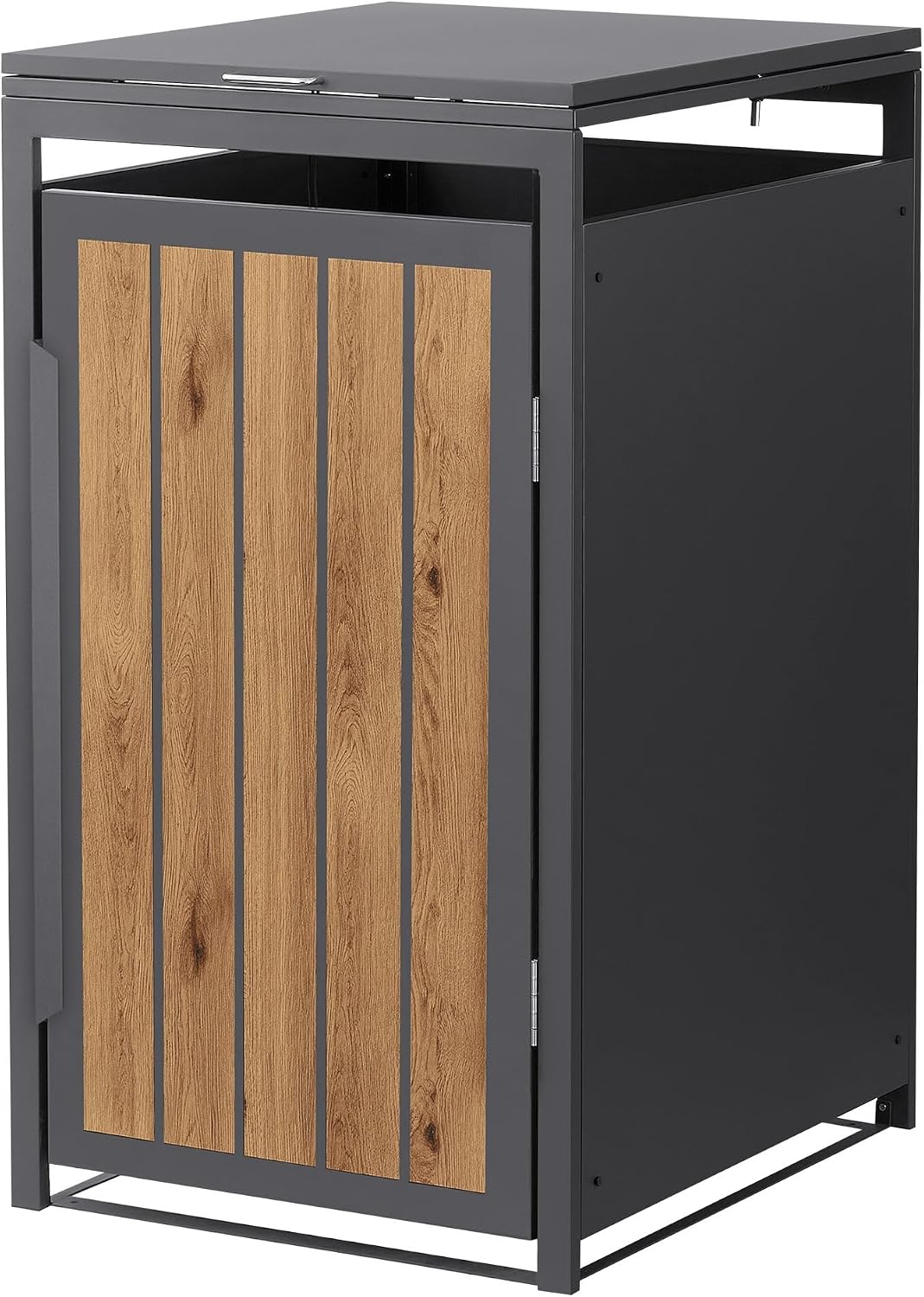 ML-Design Mülltonnenbox 1er 240L, 68x80x120 cm, Mülltonnenverkleidung für 1 Mülltonne, Mülltonnenhaus aus Stahl, Müllcontainer mit Klappdeckel & Tür