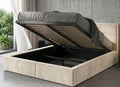 Polsterbett 120x200 cm mit Bettkasten und Lattenrost – Stauraumbett Doppelbett in Kaschmir Pflegeleichter Samtbezug Gepolstertes Bettgestell belastbar