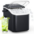 Eiswürfelmaschine Klein Ice Maker Machine: Tragbarer Eiswürfelbereiter, 12kg/24H, 8 Eiswürfel in 6 Min, 2 Eiswürfelgrößen