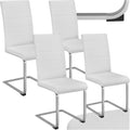 tectake 4er Set Esszimmerstühle, Freischwinger Küchenstuhl mit Rückenlehne, Stühle für Esszimmer, Küchenstühle modern, Dining Chair, Polsterstuhl