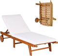 GIANTEX Gartenliege Holz Sonnenliege Klappbar mit Rollen Holzliege Outdoor