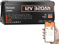 HumsiENK 12V 320Ah LiFePO4 Battery with Bluetooth 4096Wh, 250A BMS