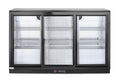 HENDI Getränkekühlschrank, 308L, 230V/160W, 1350x520x(H) 865mm, Temperaturbereich: 0° bis 10°C, mit 6 verstellbaren Regalböden, 3 Schiebetüren, Glas