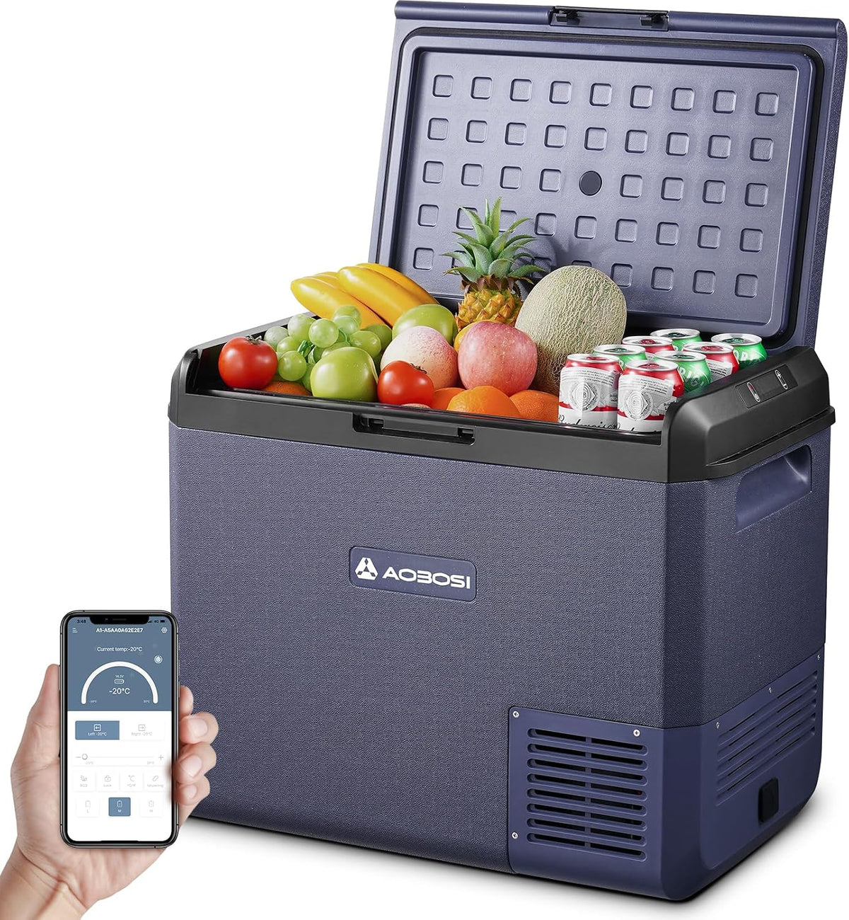 AAOBOSI Kompressor Kühlbox 60L IPX4 wasserdicht, Kühlbox 12V 230V