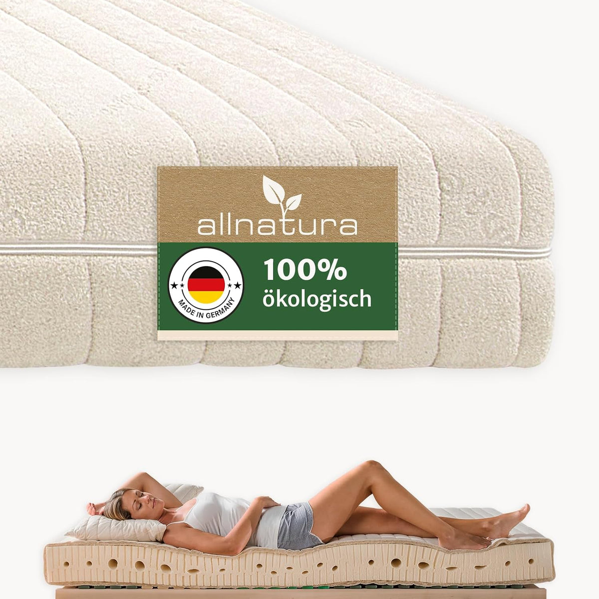 allnatura 7-Zonen Naturlatex-Matratze Sanastar-Comfort, 90x200 cm, H3