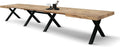 PAZZO DESIGN Ausziehbarer Tisch Roberta, von 180 bis 480 cm, Wohnzimmertisch, Küchentisch, rustische Eiche, schwarze X-förmige Beine, id_2005