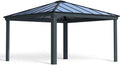 Canopia by Palram Carport Bausatz Colorado 14x14 425 x 425.5cm Doppelcarport Polycarbonat in Anthrazit für PKW aus rostfreiem Aluminium