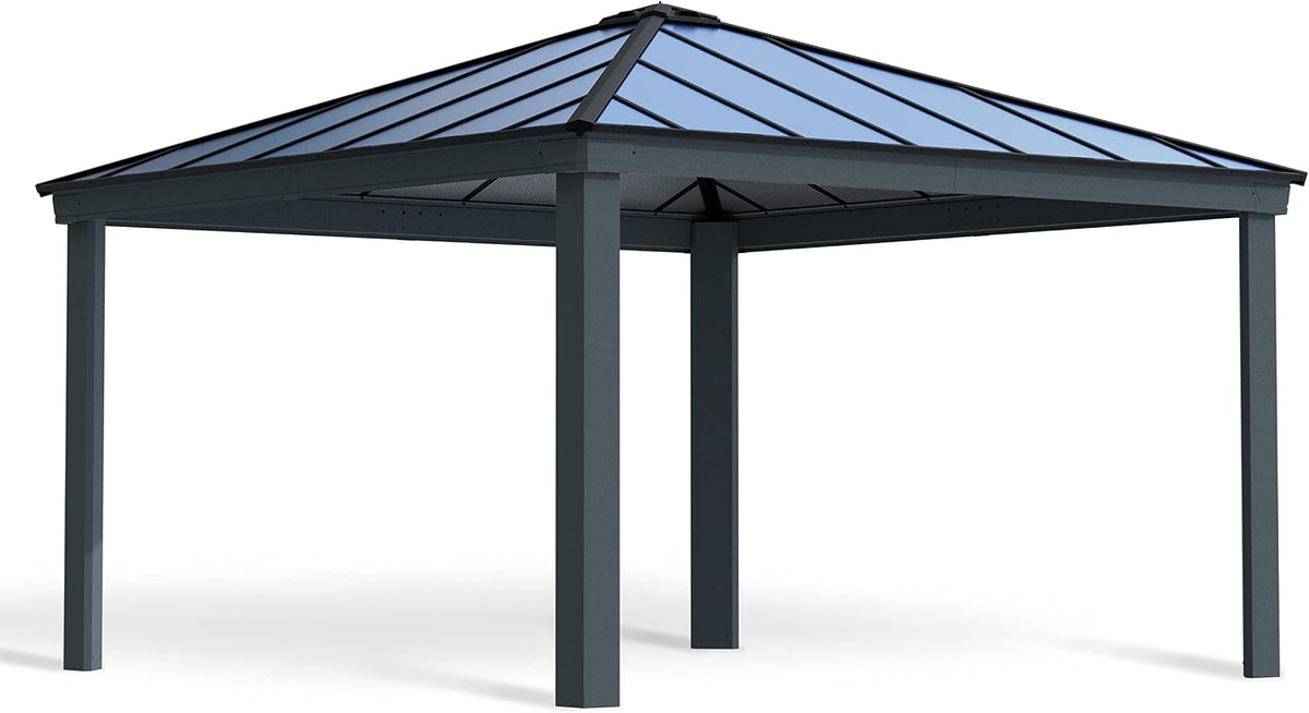 Canopia by Palram Carport Bausatz Colorado 14x14 425 x 425.5cm Doppelcarport Polycarbonat in Anthrazit für PKW aus rostfreiem Aluminium