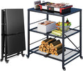 YODOLLA Grillwagen Outdoor, 3-stufiger Gartenwagen, Schwarz
