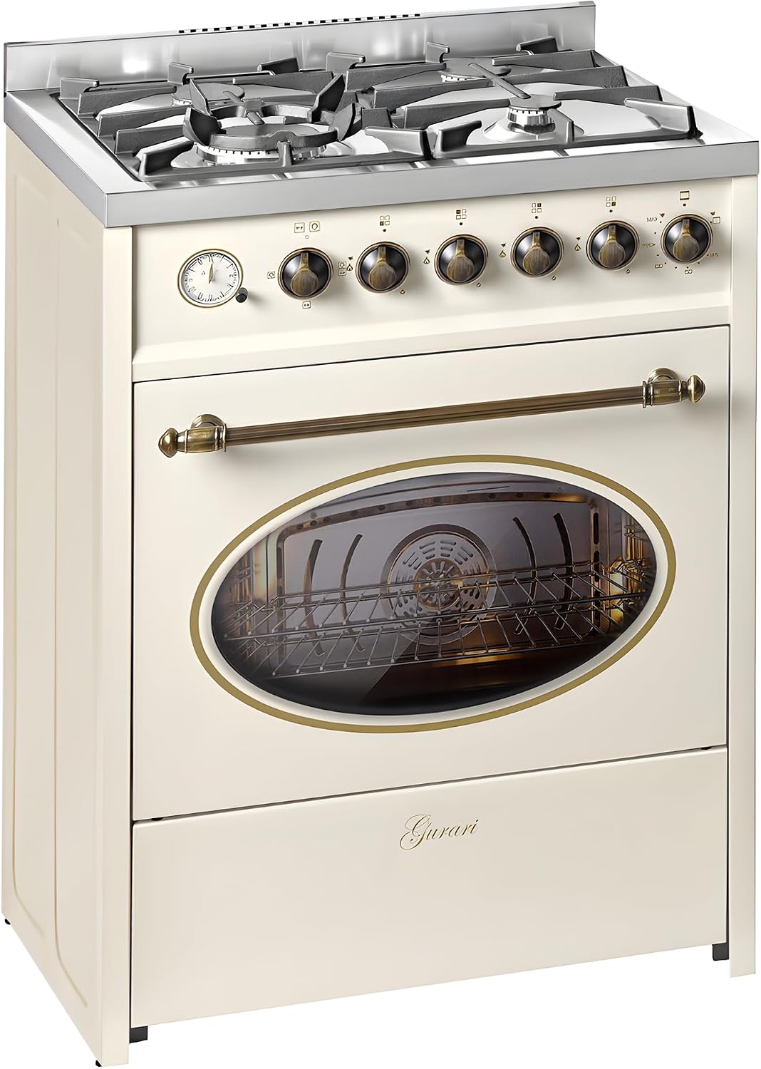 GURARI Gas Standherd 60 cm GCH G 614 CR Gasherd mit Gasbackofen