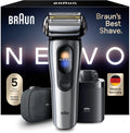 Braun NEVO Rasierer Herren Elektrisch, NEVO11005C, Elektrorasierer mit AeroTouch-Technologie für Eine Rasur Ohne Kompromisse, Silber, Wasserdicht