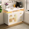 FREDEES küchenschrank Sideboard mit 3 Schubladen, Touch Control Konsole Kaffee-Bar-Tisch für Küche, Esszimmer (weiß)