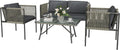 Outsunny Gartenmöbel Set aus Polyrattan mit 2er Sofa für 4 Personen Grau