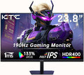 KTC Gaming Monitor 24 Zoll, FHD 1080P@180Hz (OC 190Hz) mit Fast IPS-Panel, VESA 100×100mm, HDR400, 1ms Reaktionszeit, FreeSync/G-Sync, 133% sRGB