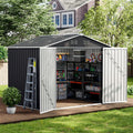 UDPATIO Metall Gartenhaus mit 7 m³, 250 x 184 x 193 cm für den Außenbereich, Verzinkter Stahl mit Abschließbarer Tür für Hinterhof, Pultdach