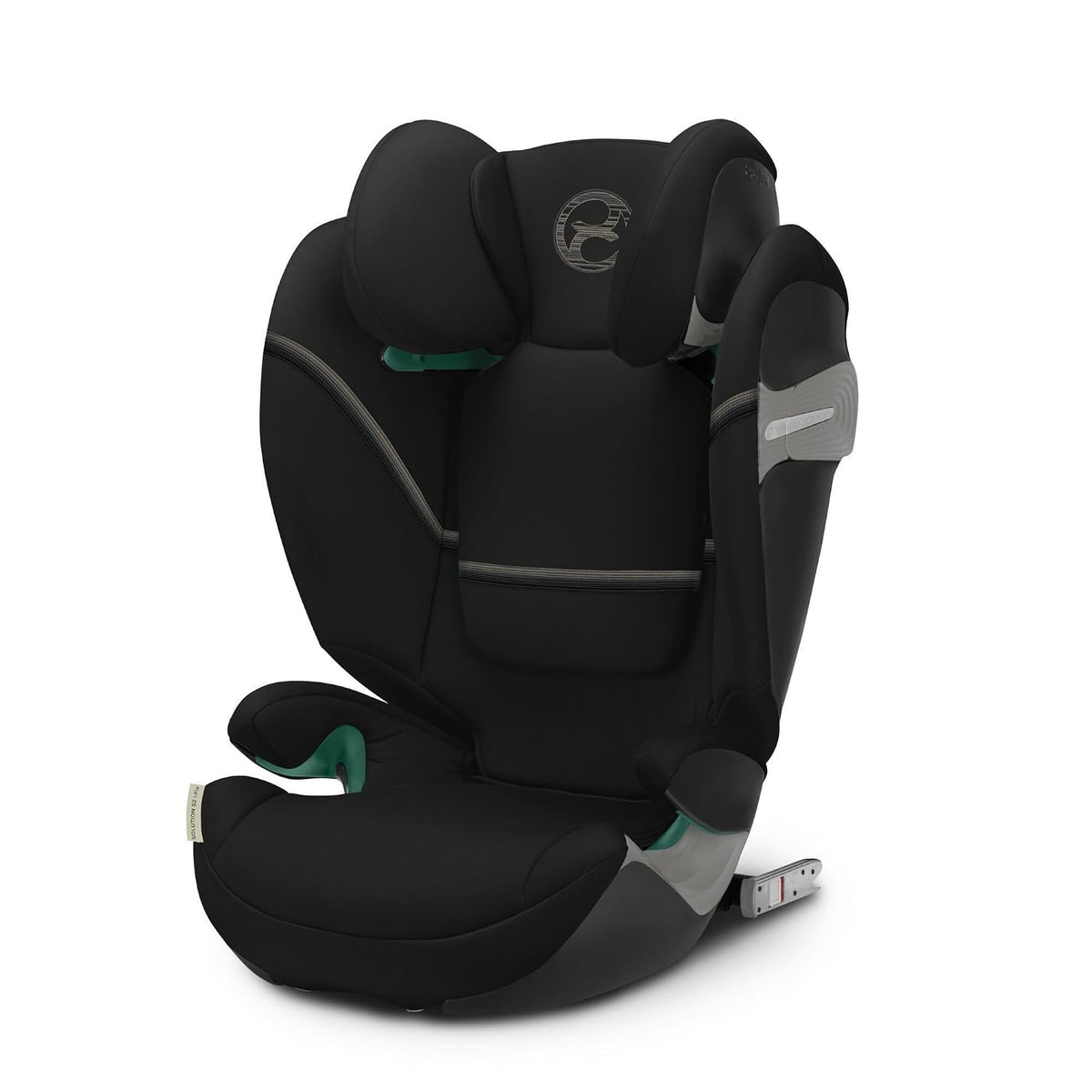CYBEX Gold Kindersitz Solution S2 i-Fix, Für Autos mit und ohne ISOFIX, 150 cm, 50 kg), 100, Ab ca. 3 bis 12 Jahre (15, Moon Black