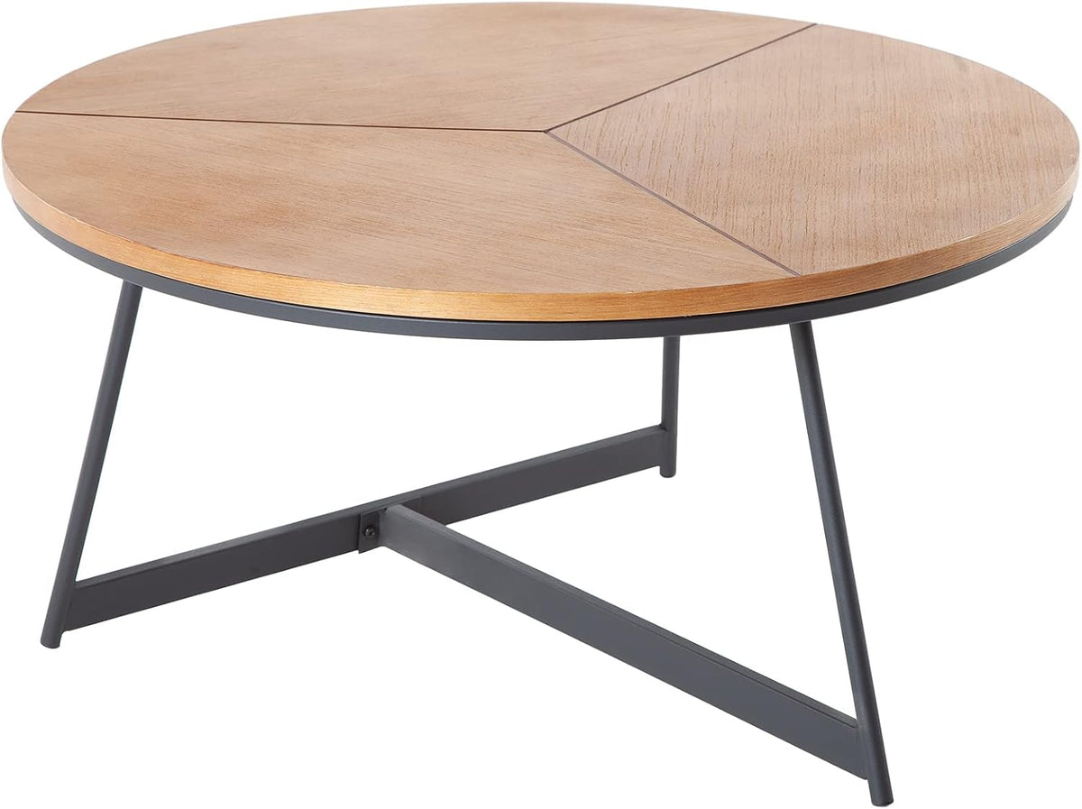 Riess Ambiente Design Couchtisch Oak Elegance 80cm Eiche schwarzes Metallgestell Wohnzimmertisch Tisch