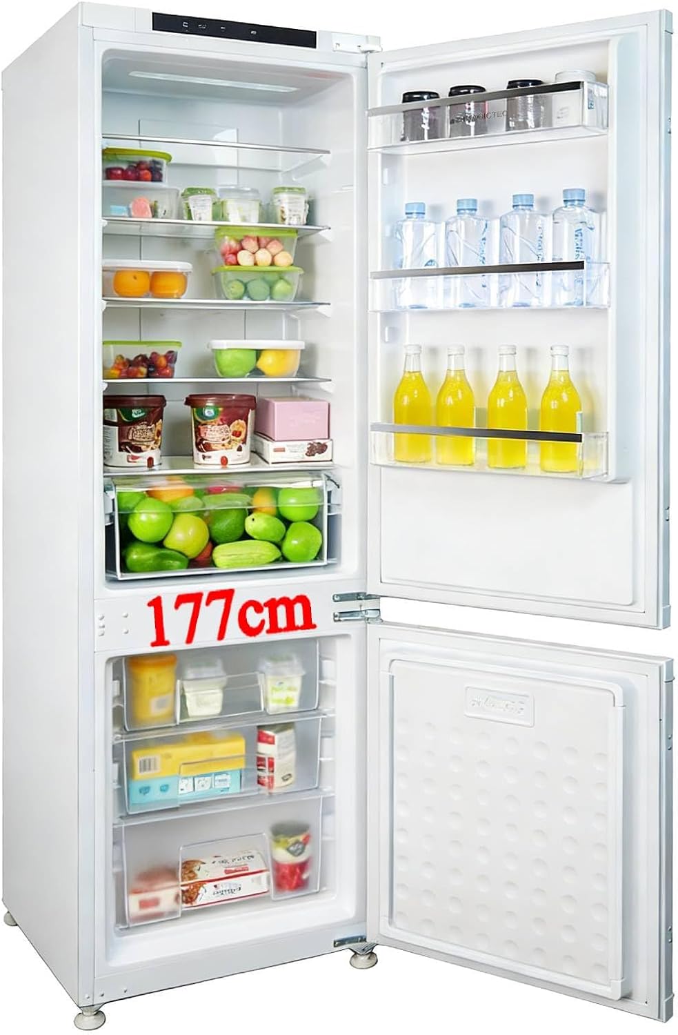 Premium Einbaukühlschrank mit gefrierfach 177 cm hoch x 54 cm breit, kühl gefrierkombination einbau 178 kühlschrank, Total NoFrost PLUS