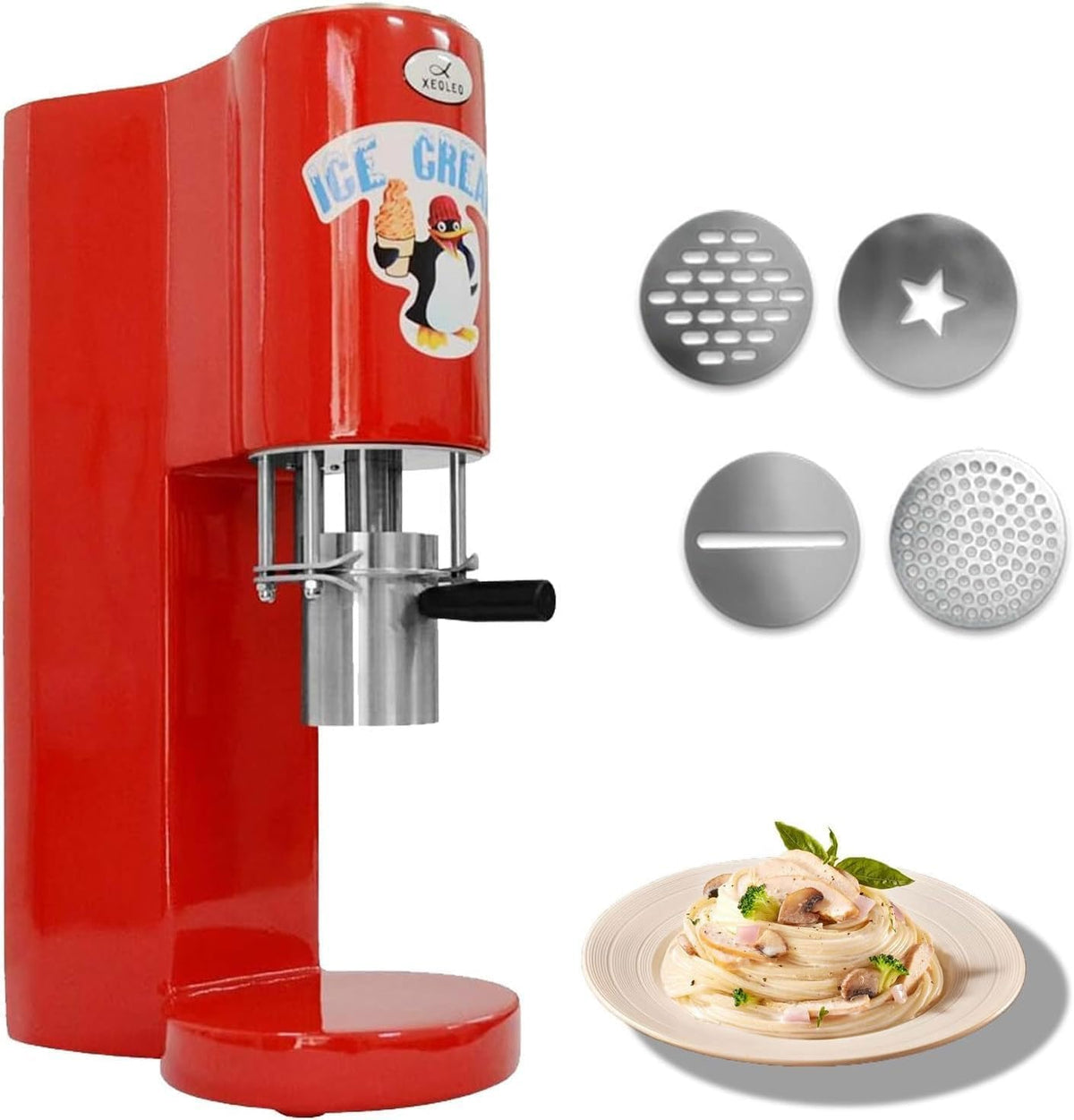 Kommerzielle Spaghetti-Eismaschine, 28–30 l/h, for Catering und Soft-Serve-Läden(Red)
