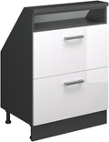 Vicco Dachschrägenschrank Rion, Weiß Hochglanz/Anthrazit